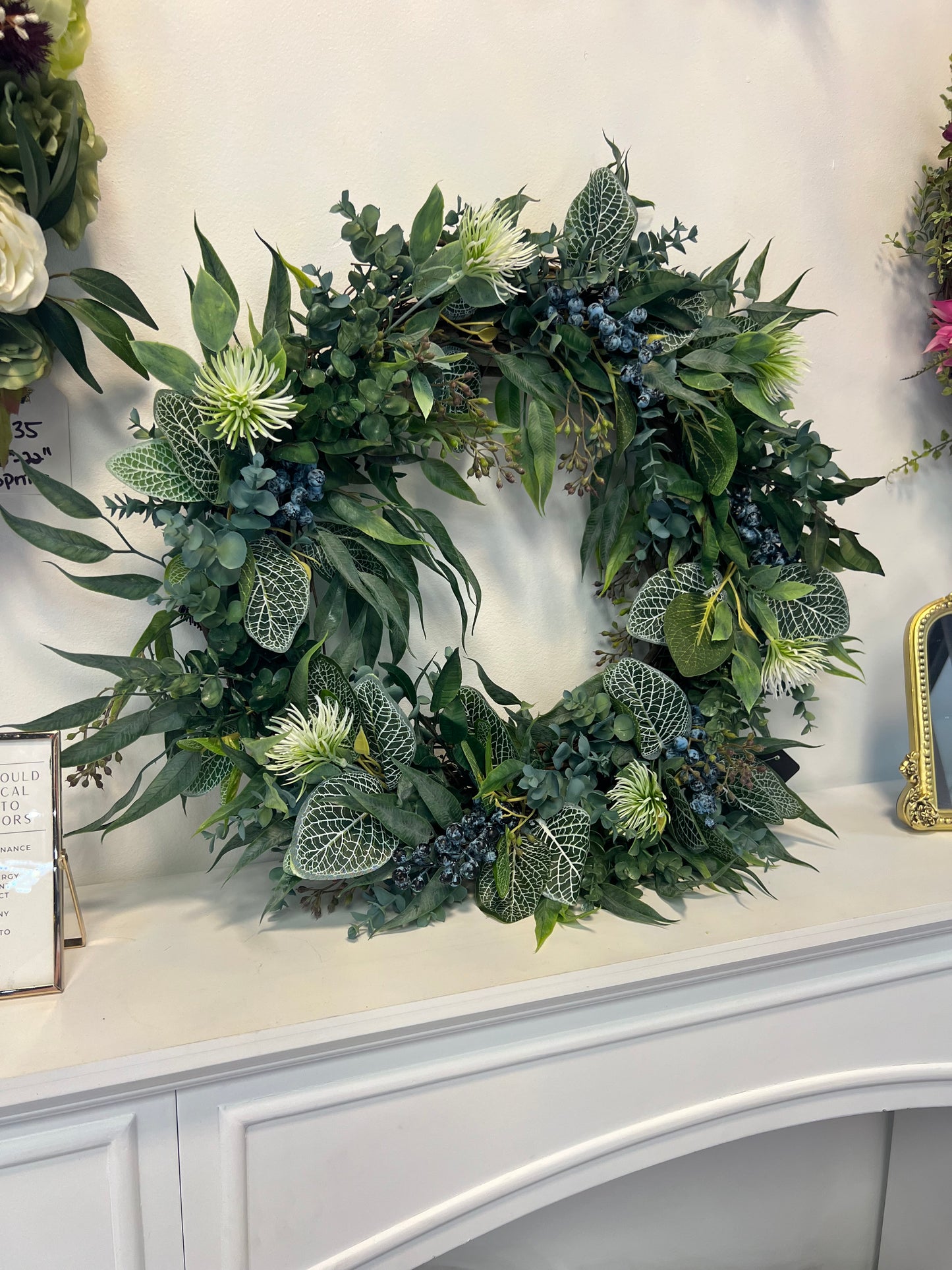 Everyday Willow, Eucalyptus, Blueberry Wreath