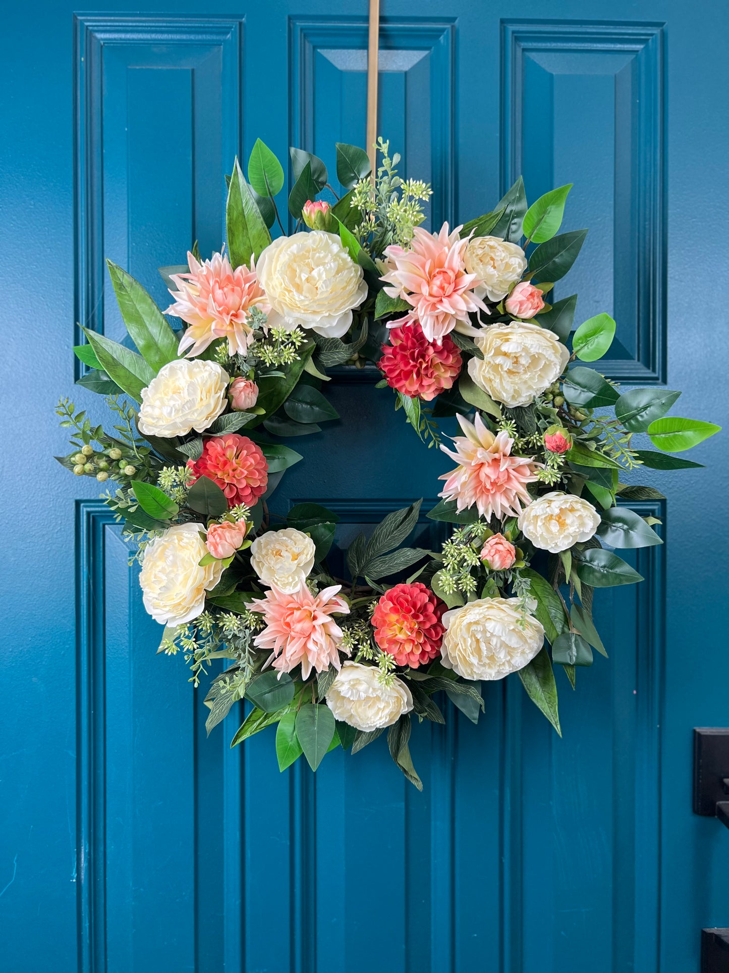 Rose, Dahlia & Willow Wreath