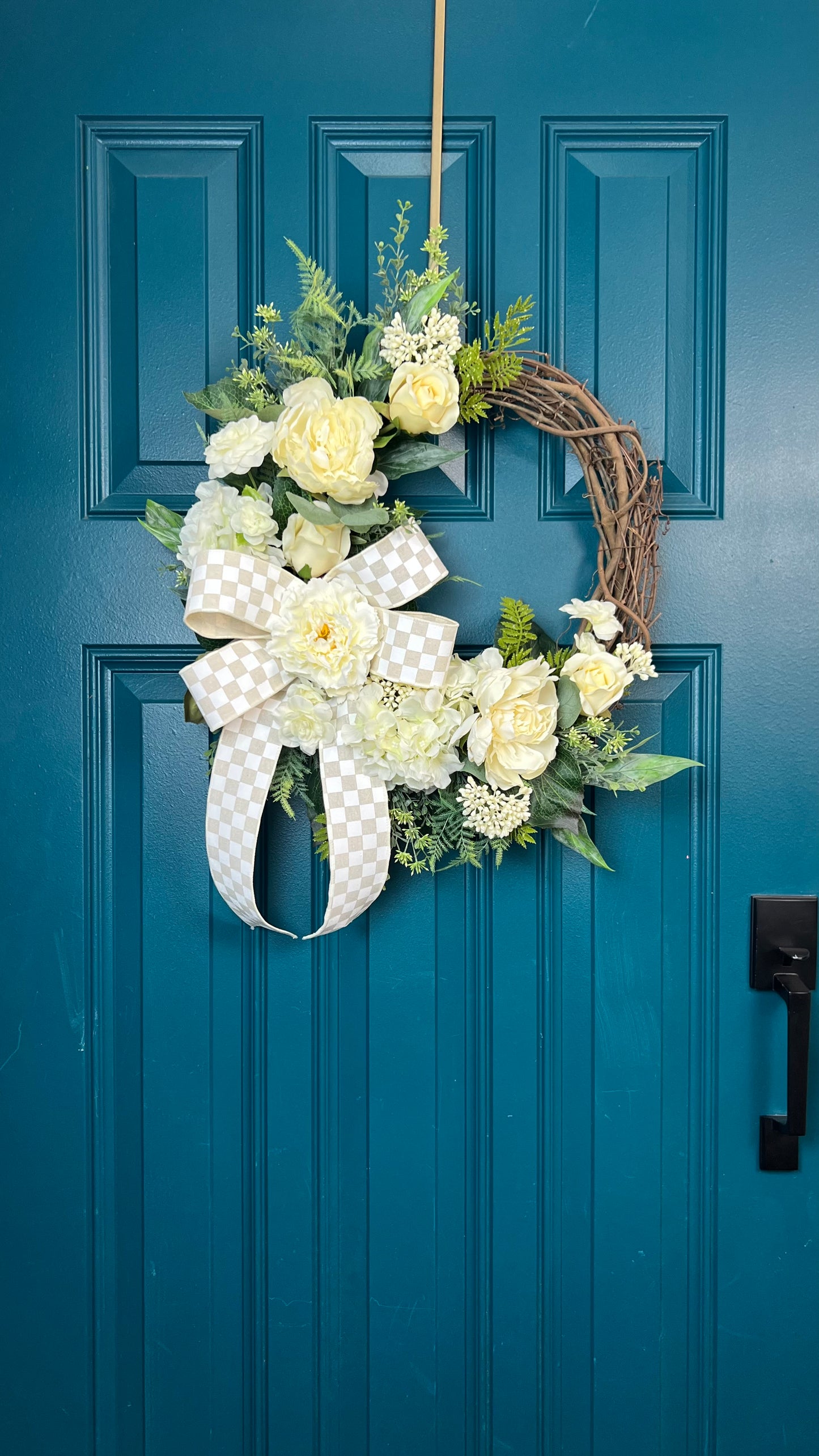 Elegant White Front Door Wreath