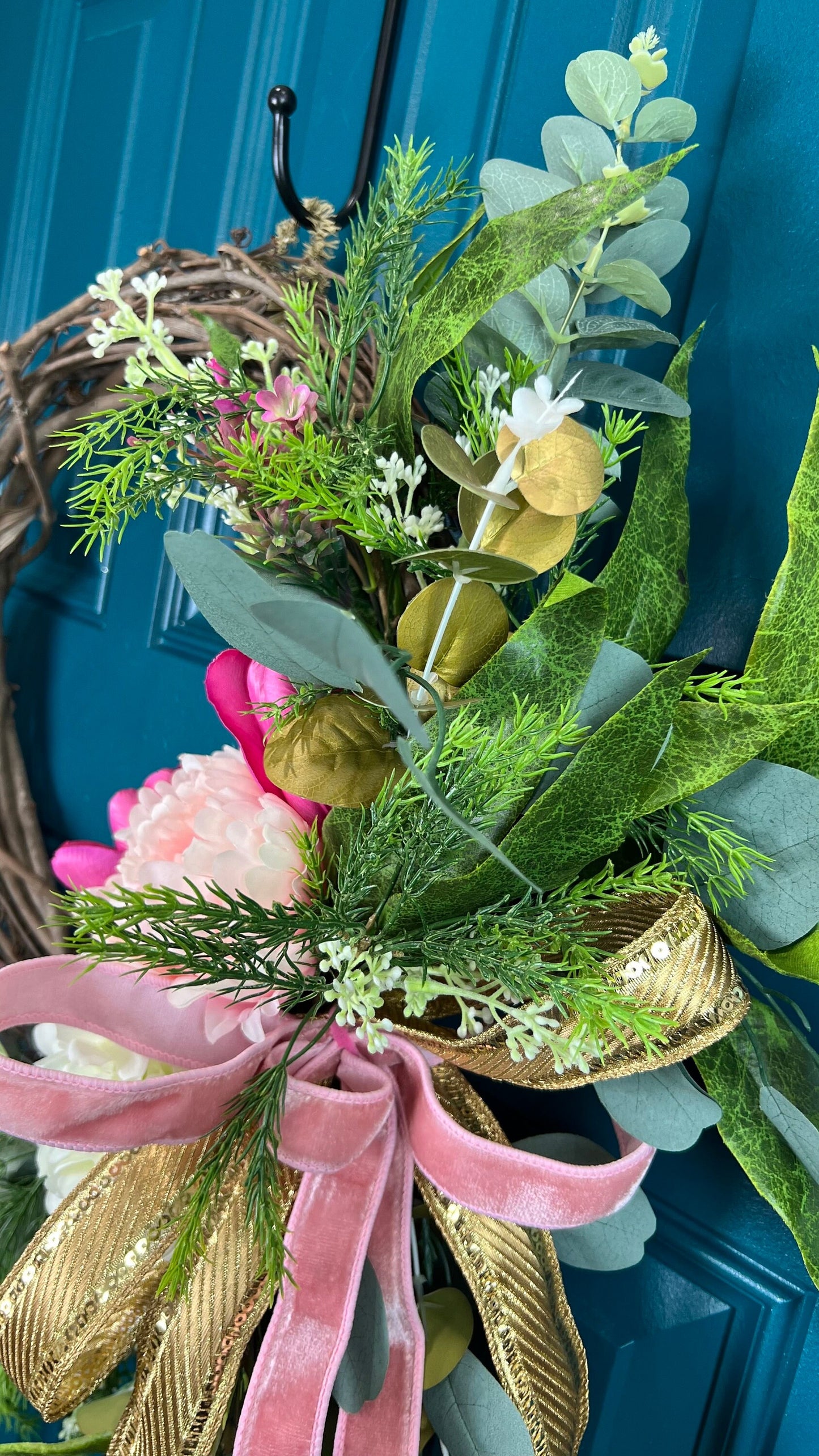 Spring Floral Wreath for Front Door