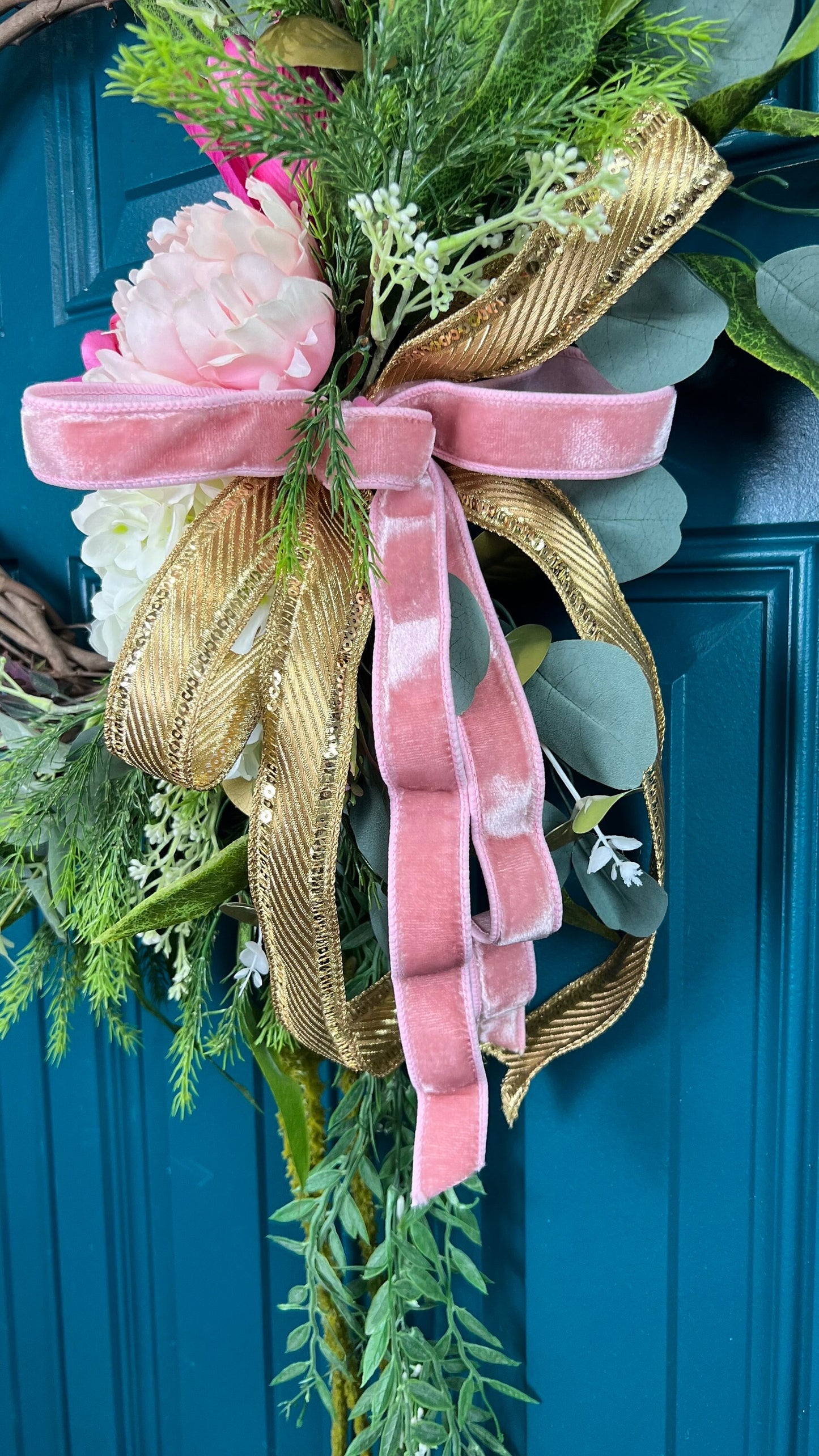 Spring Floral Wreath for Front Door