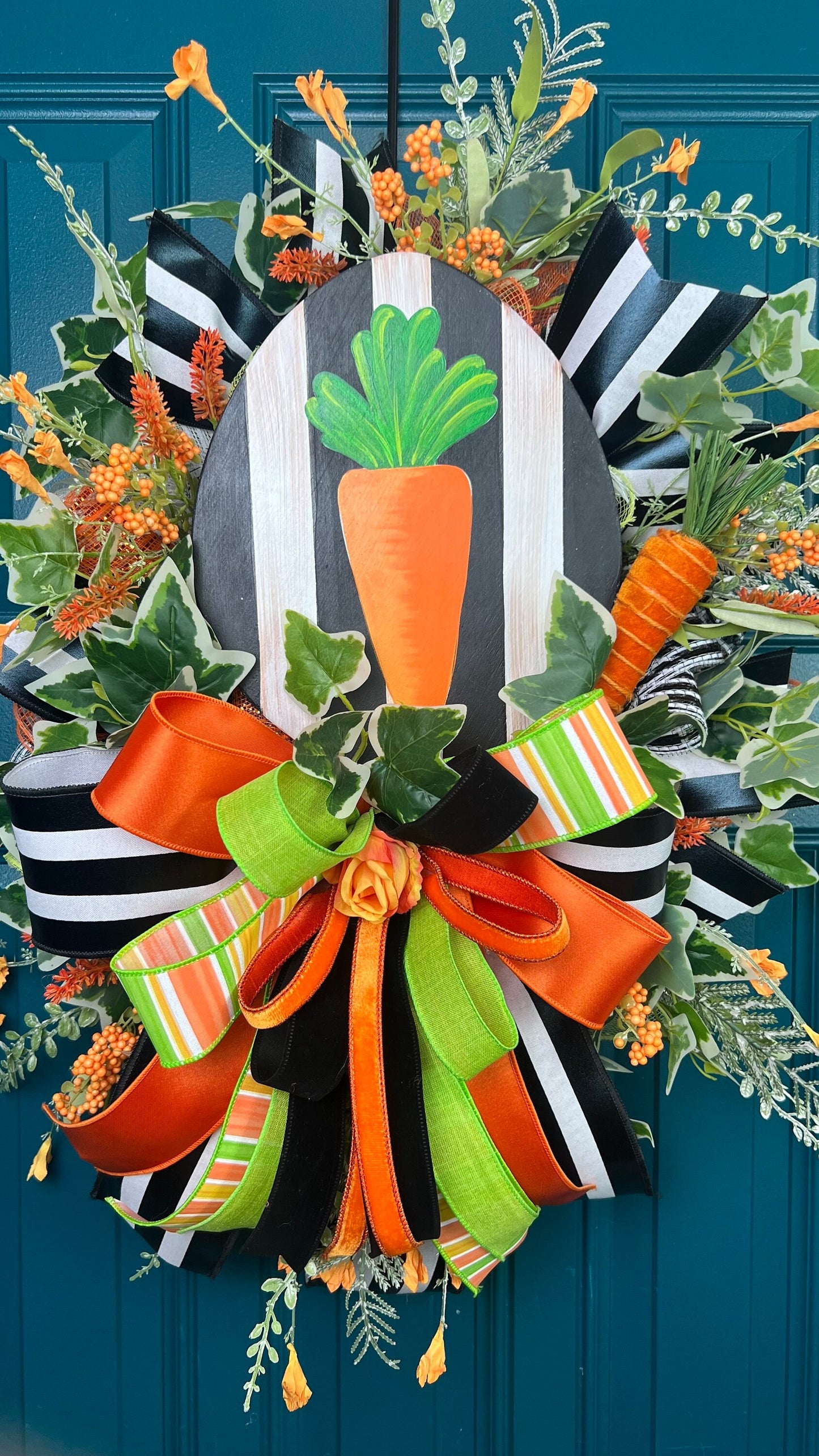 Black and White Carrot Easter Wreath