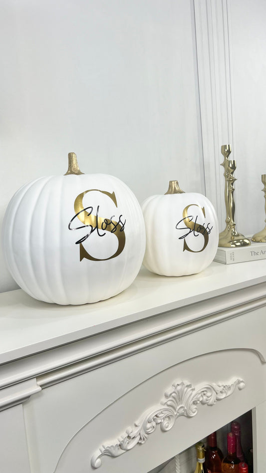 Monogram White Pumpkin