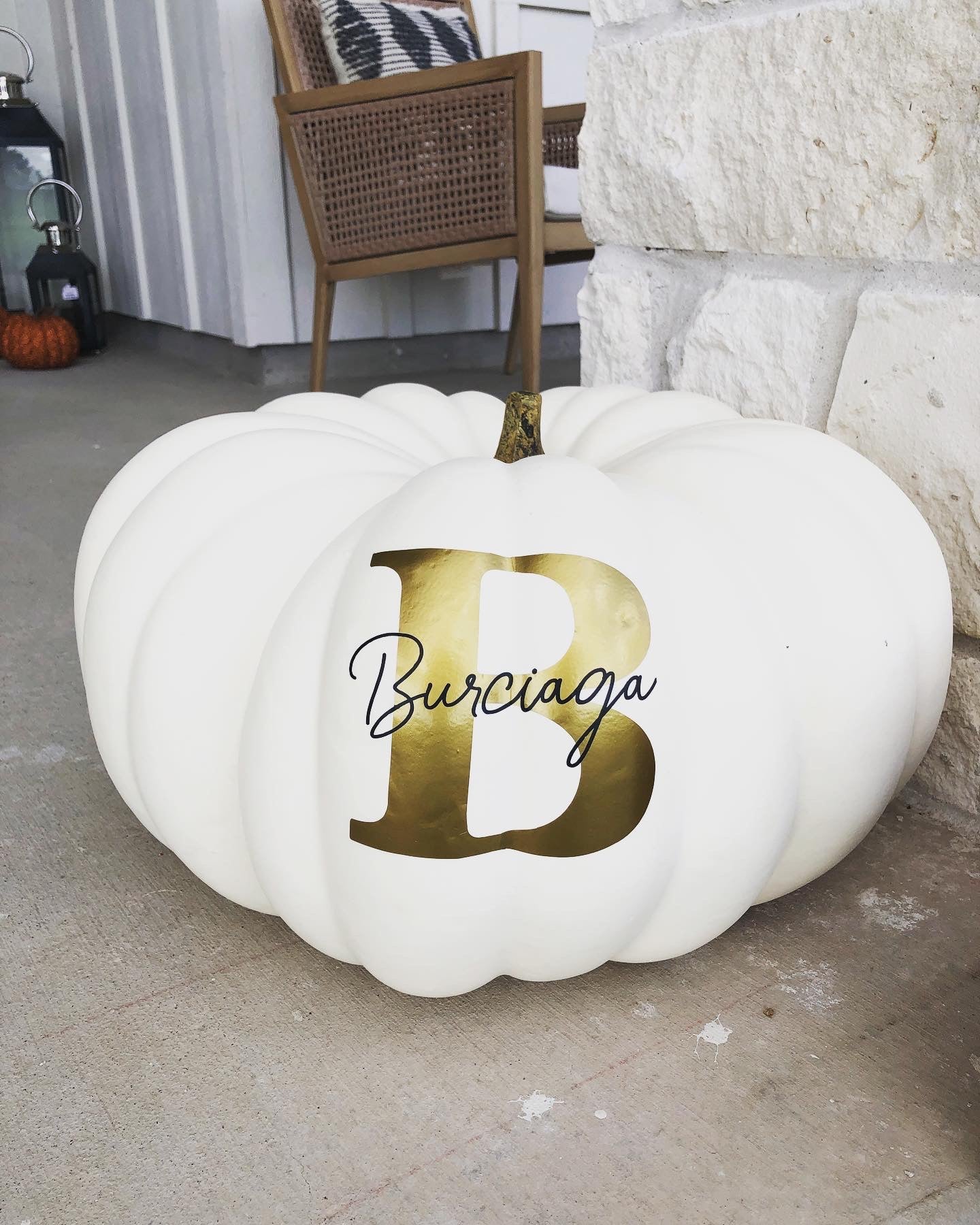 Monogram White Pumpkin