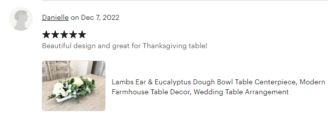 Lambs Ear & Eucalyptus Dough Bowl Table Centerpiece