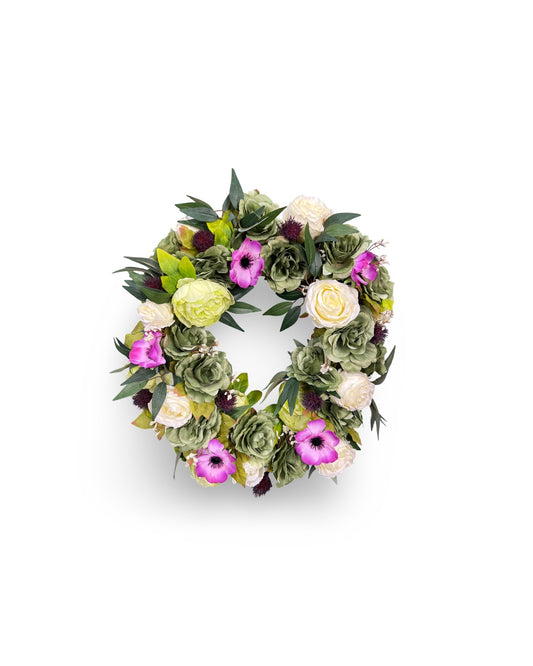 Rose, Peony, Poppy Wreath