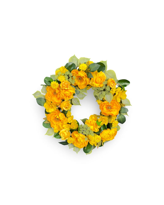 Yellow Wreath for Front Door