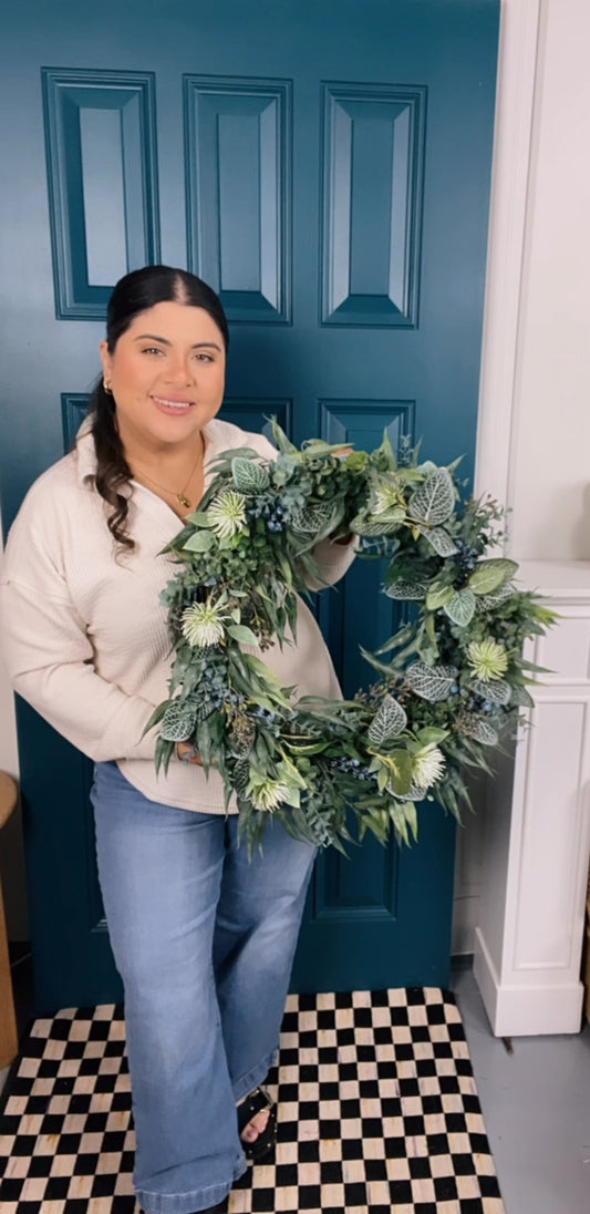 Everyday Willow, Eucalyptus, Blueberry Wreath
