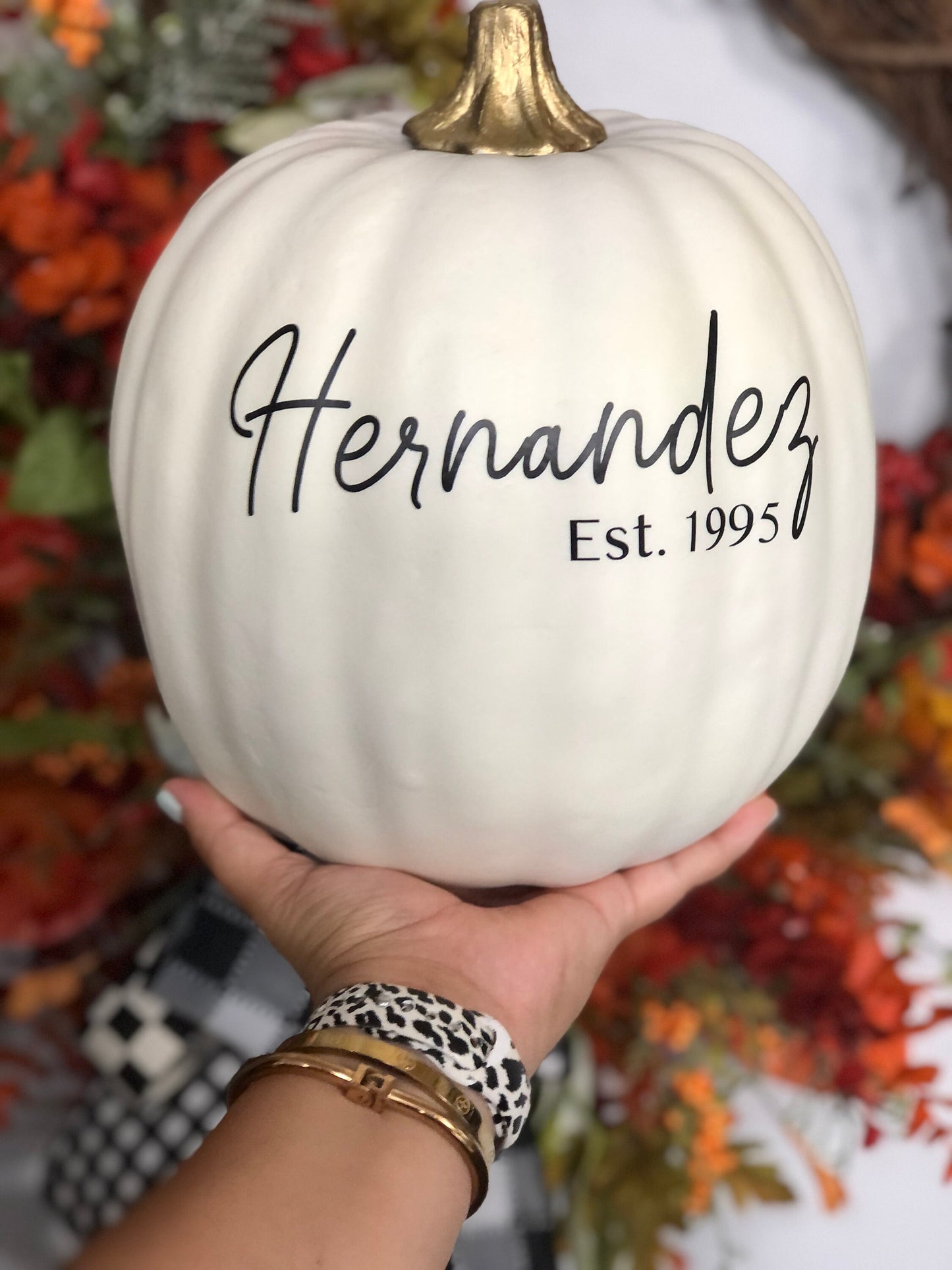 Personalized White Pumpkin