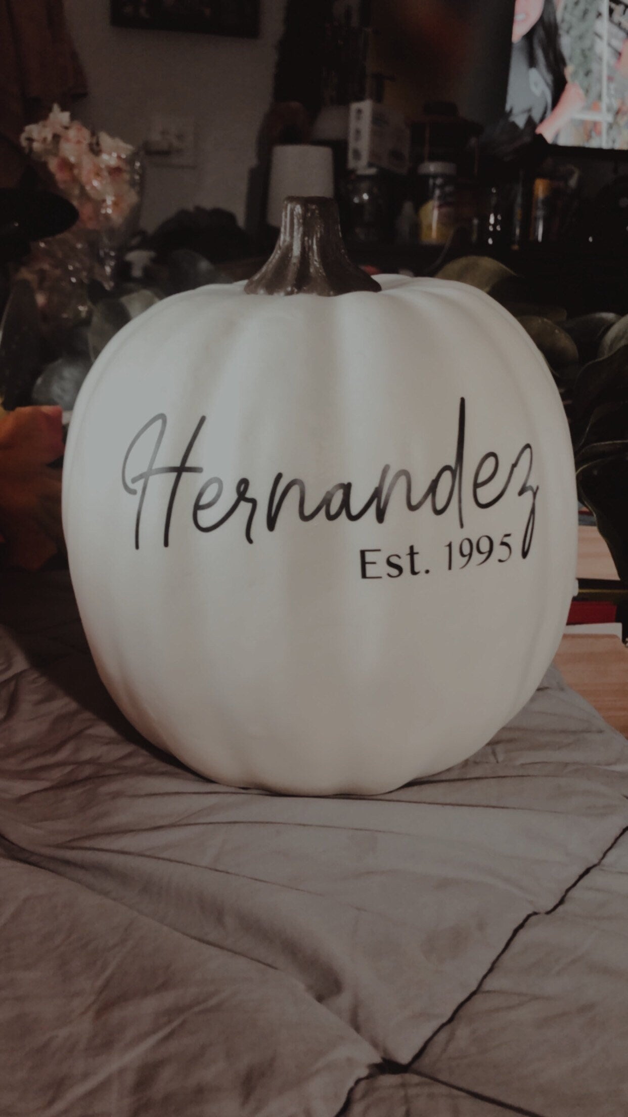 Personalized White Pumpkin