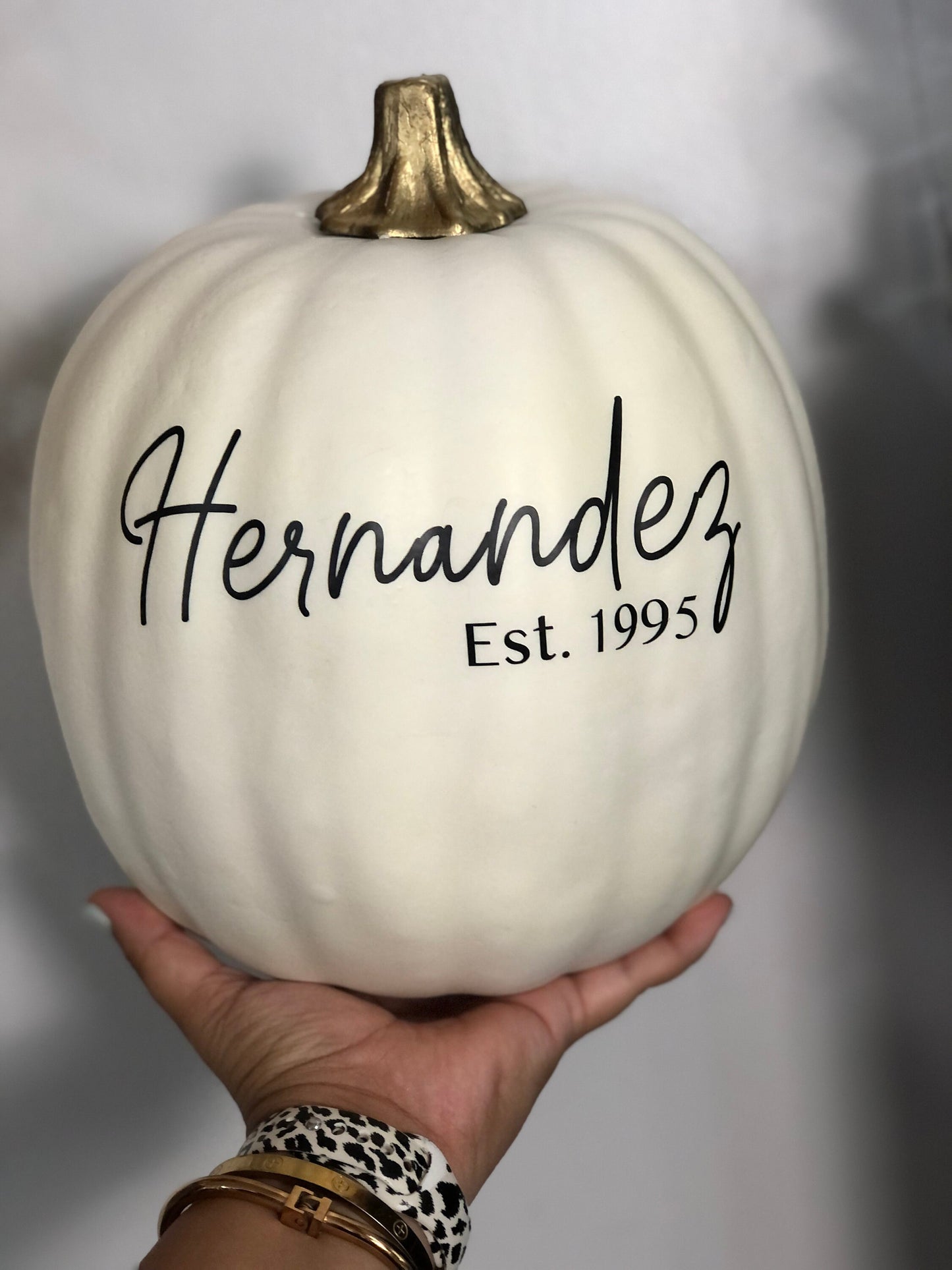 Personalized White Pumpkin