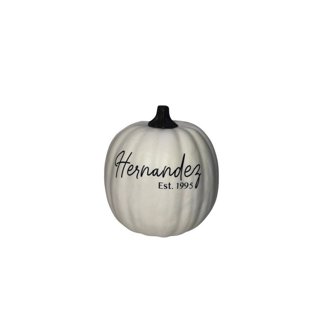 Personalized White Pumpkin