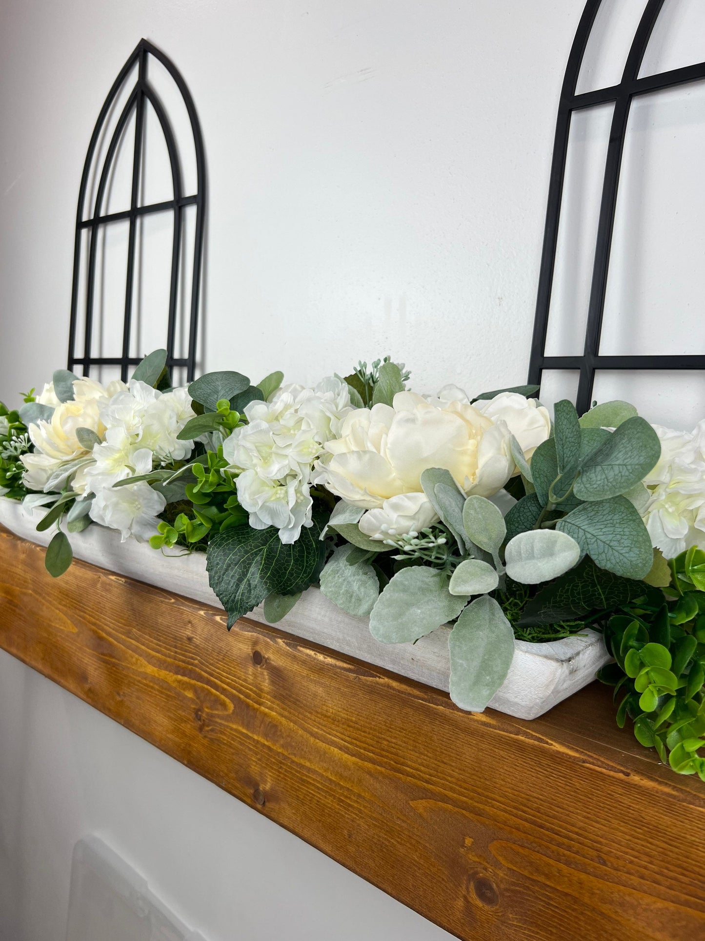 Lambs Ear & Eucalyptus Dough Bowl Table Centerpiece