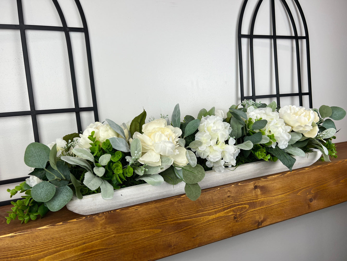 Lambs Ear & Eucalyptus Dough Bowl Table Centerpiece