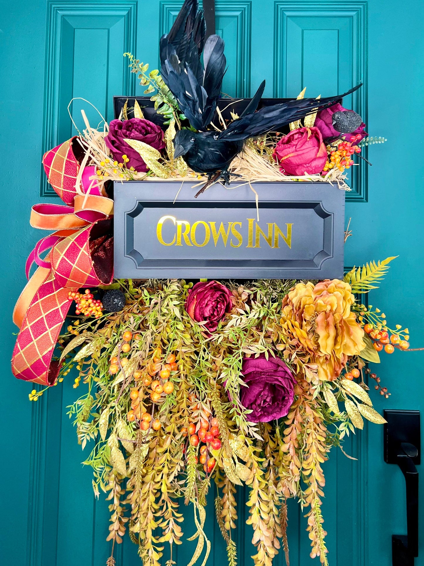 Crow Halloween Wreath for Front Door