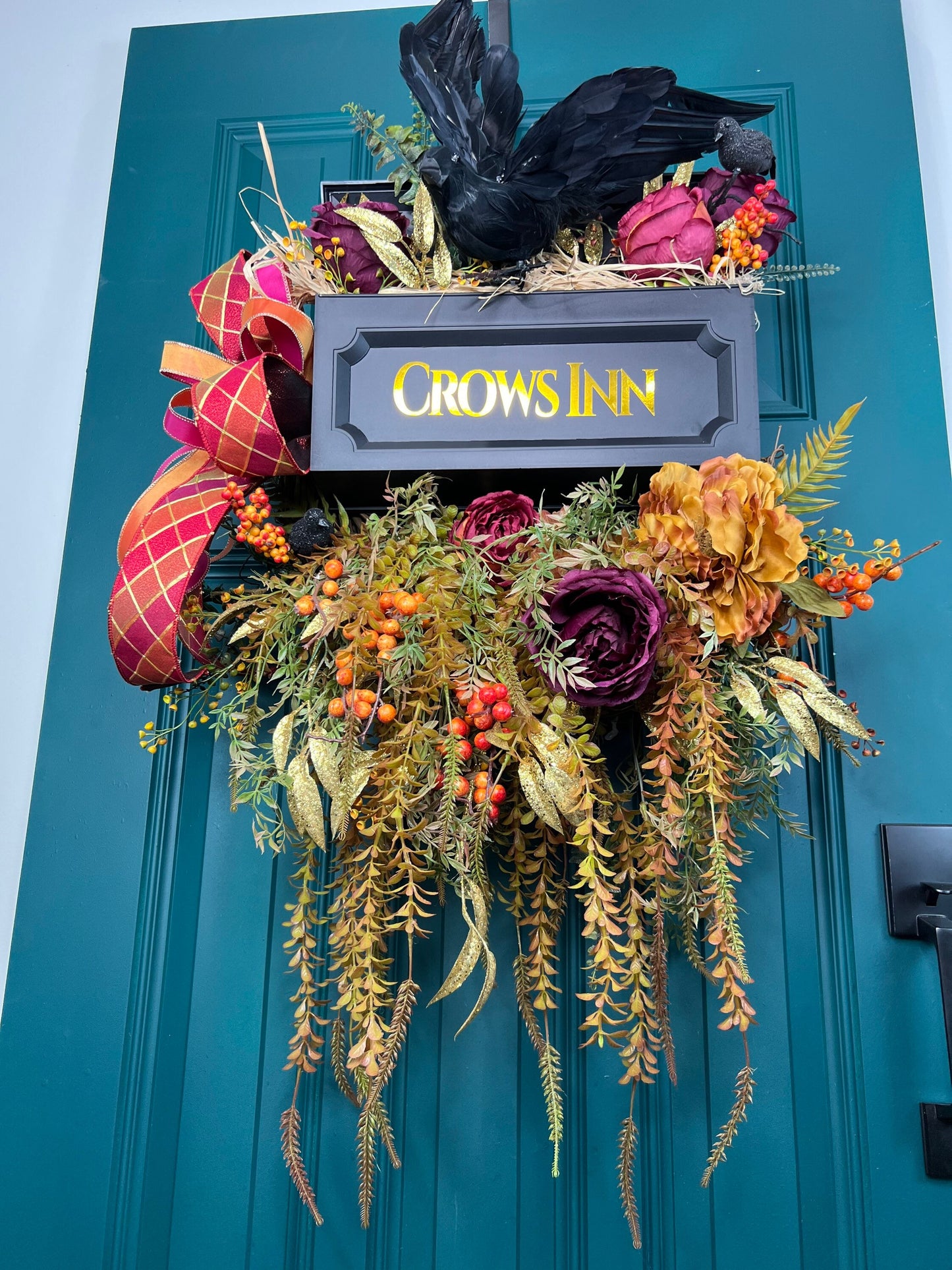 Crow Halloween Wreath for Front Door