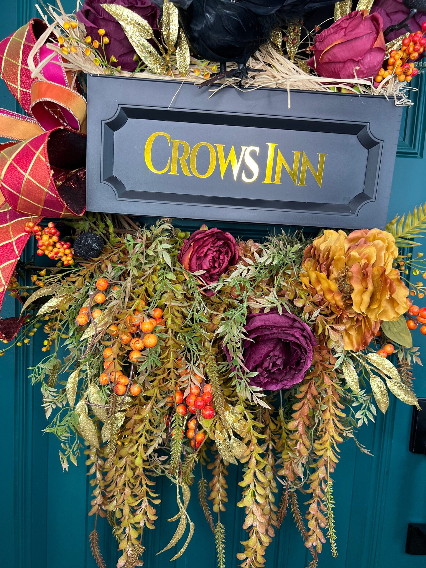 Crow Halloween Wreath for Front Door