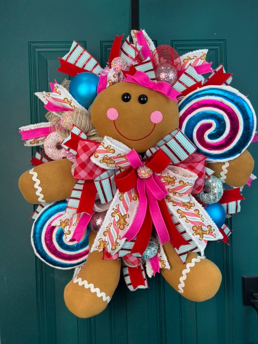 Christmas Gingerbread Wreath for Front Door