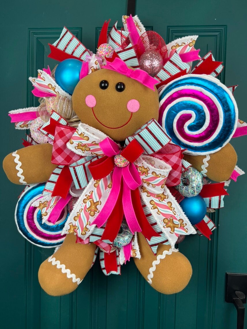 Christmas Gingerbread Wreath for Front Door