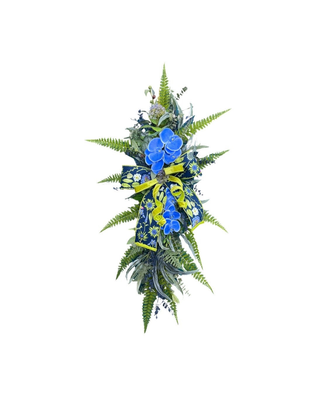 Blue and Green Botanical XL Door Wreath Swag