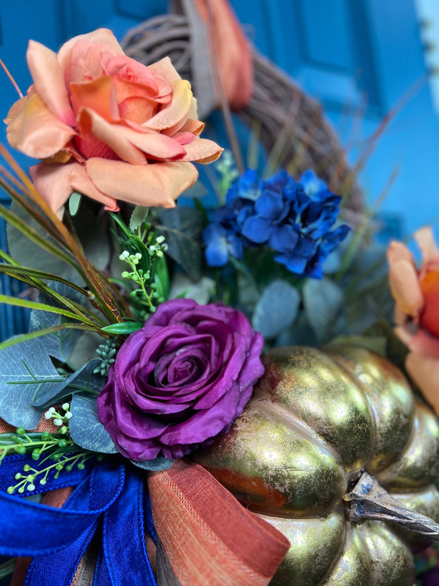 Gold Foil Pumpkin Wreath