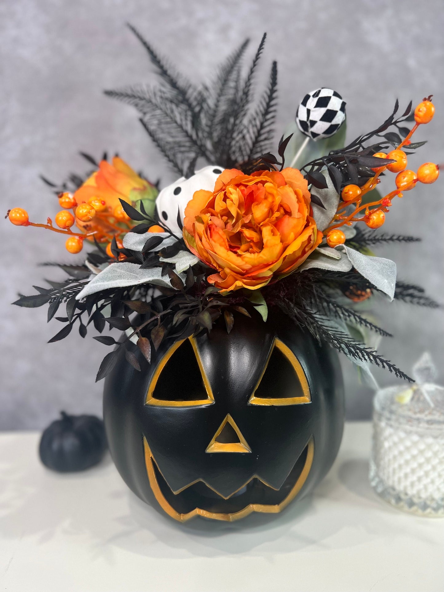 Lighted Halloween Pumpkin Table Decor