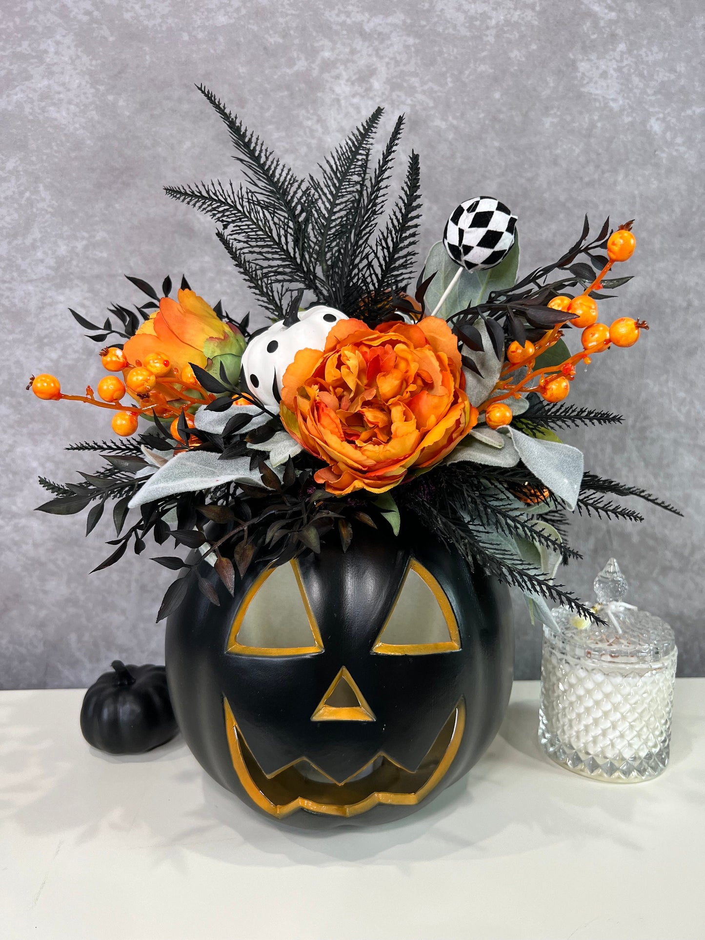 Lighted Halloween Pumpkin Table Decor