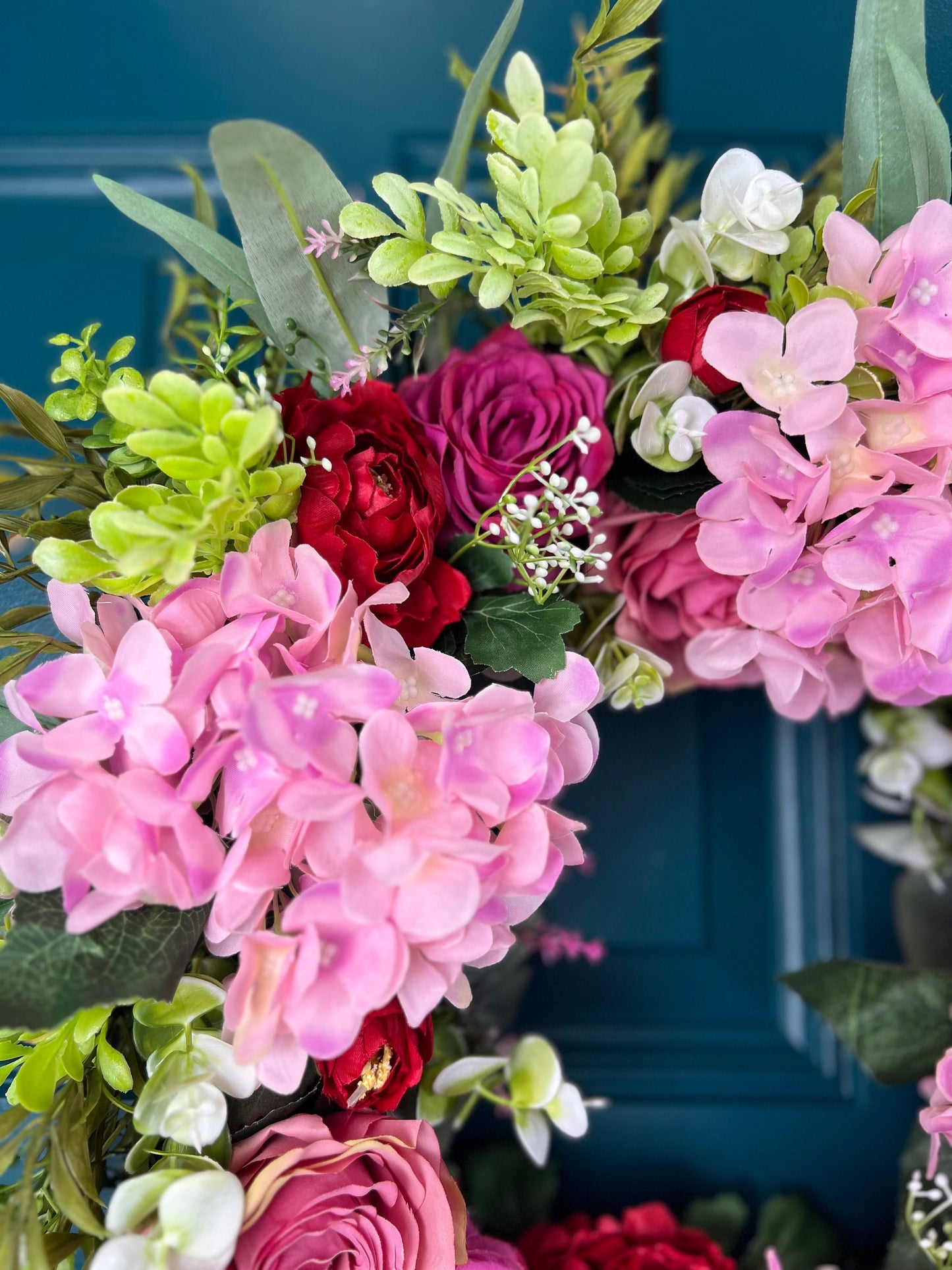 Pink and Red Floral Wreath