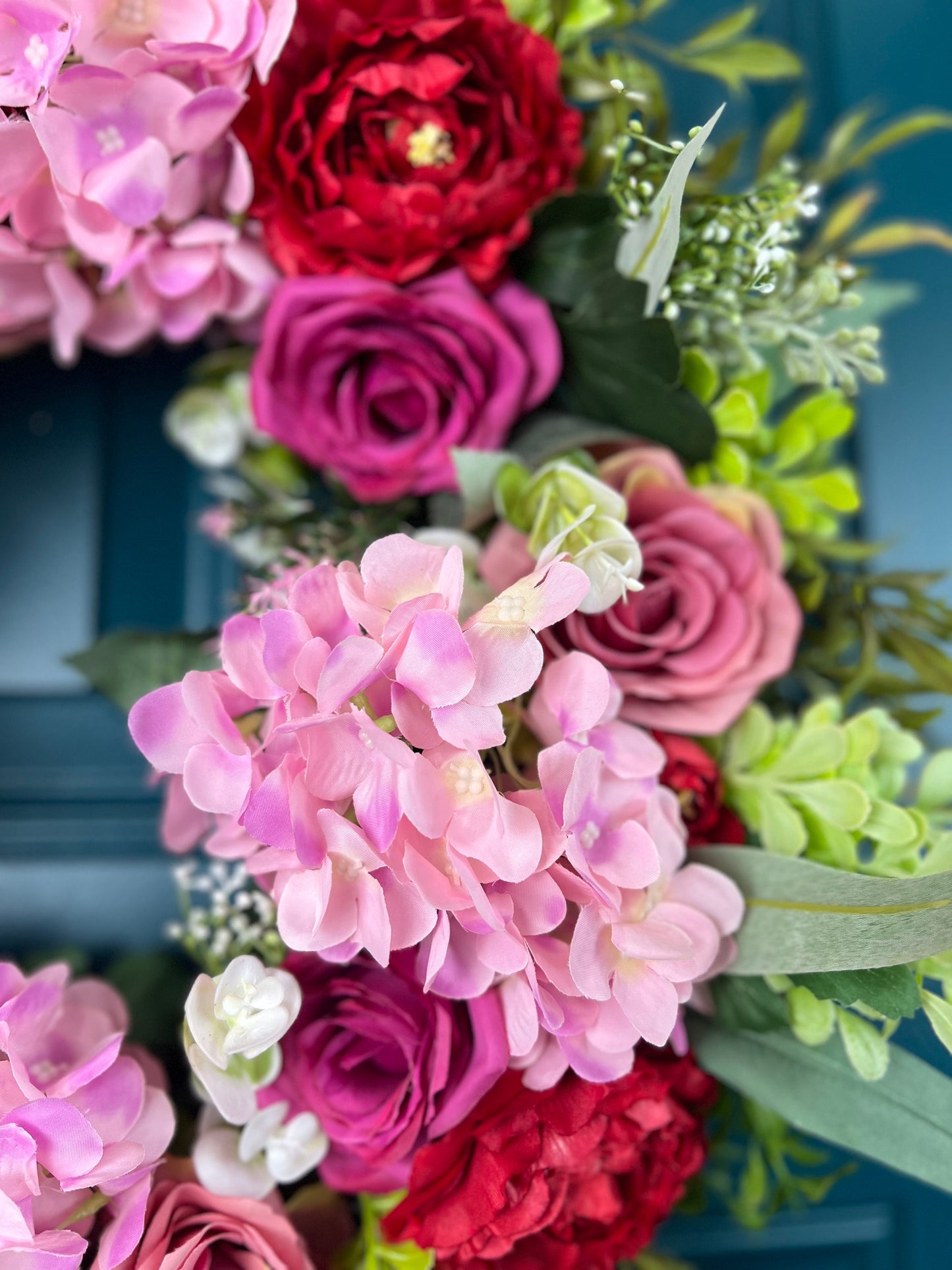 Pink and Red Floral Wreath