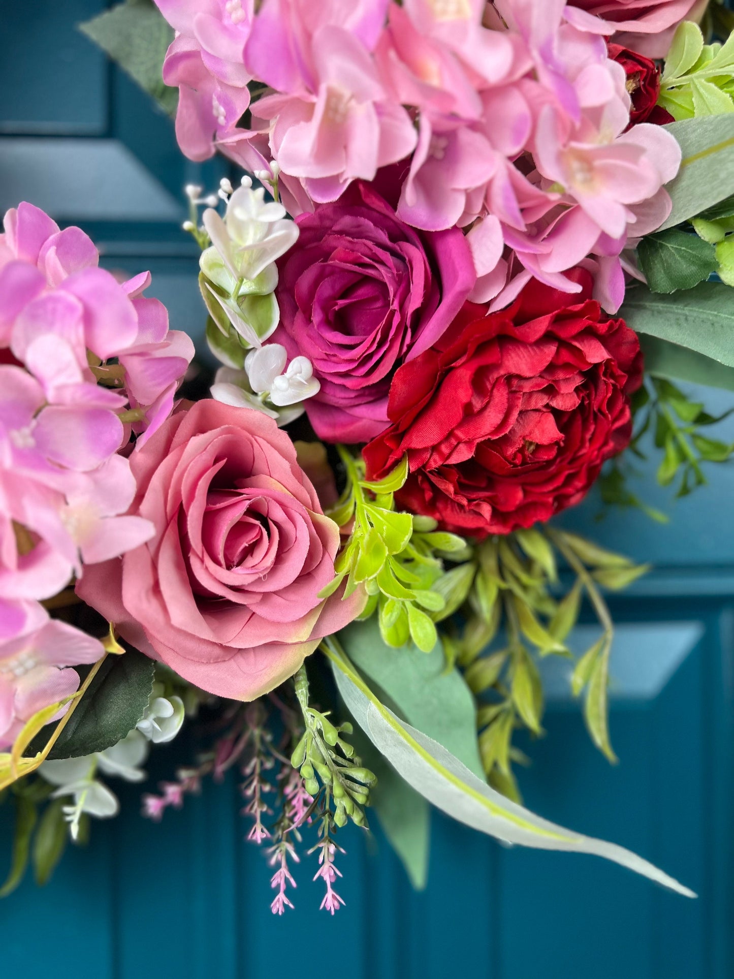 Pink and Red Floral Wreath