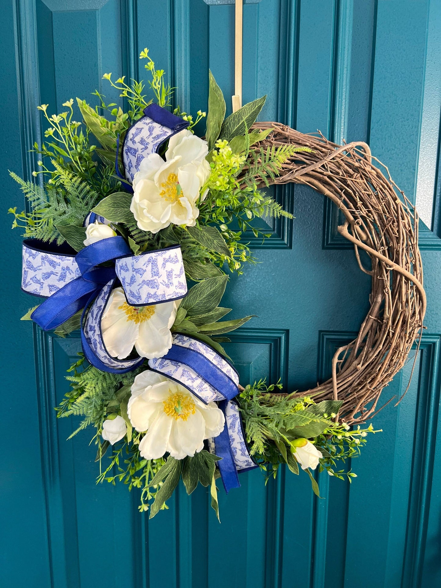 Easter Magnolia Wreath for Front Door