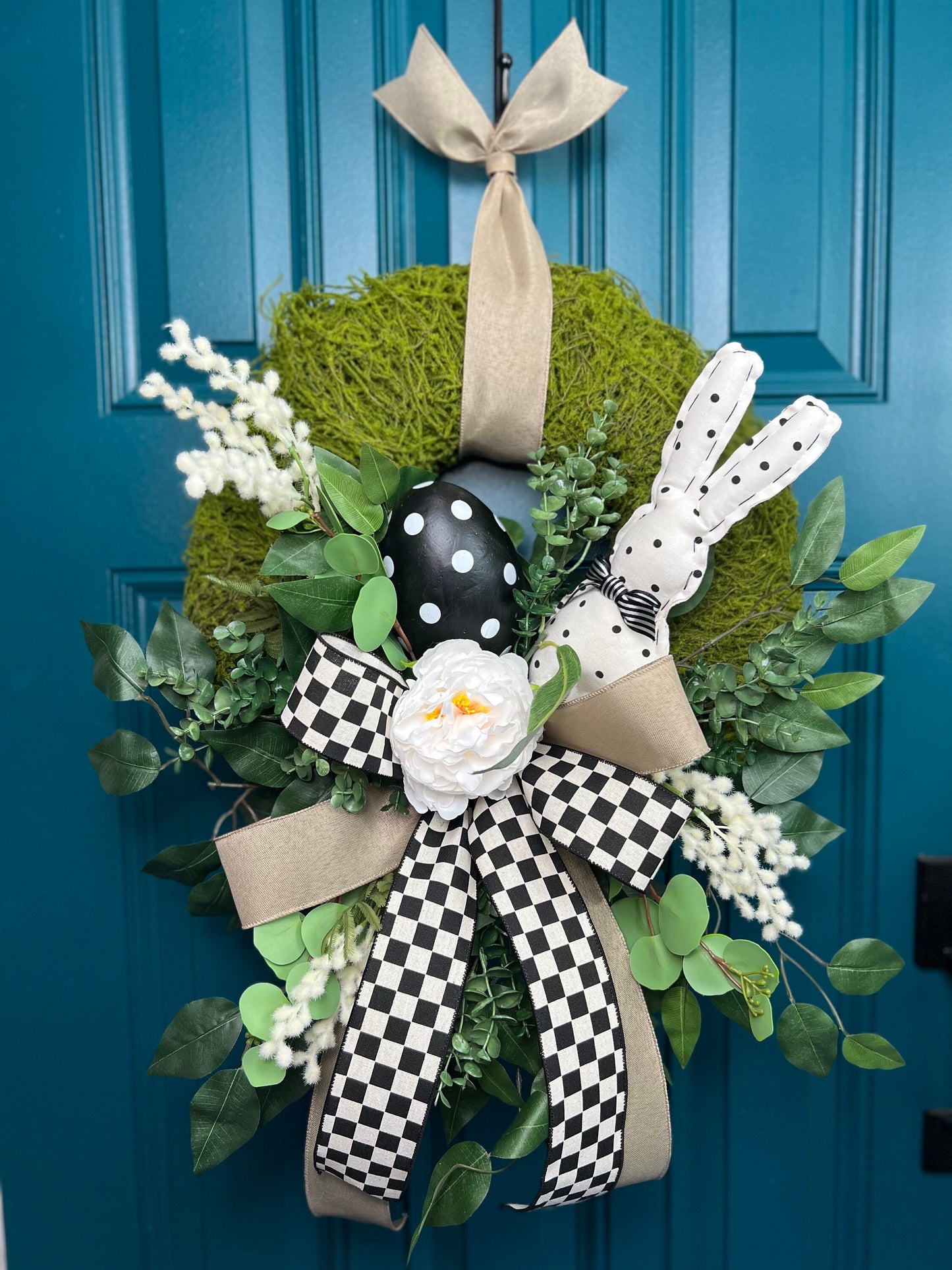 Black and White Easter Wreath