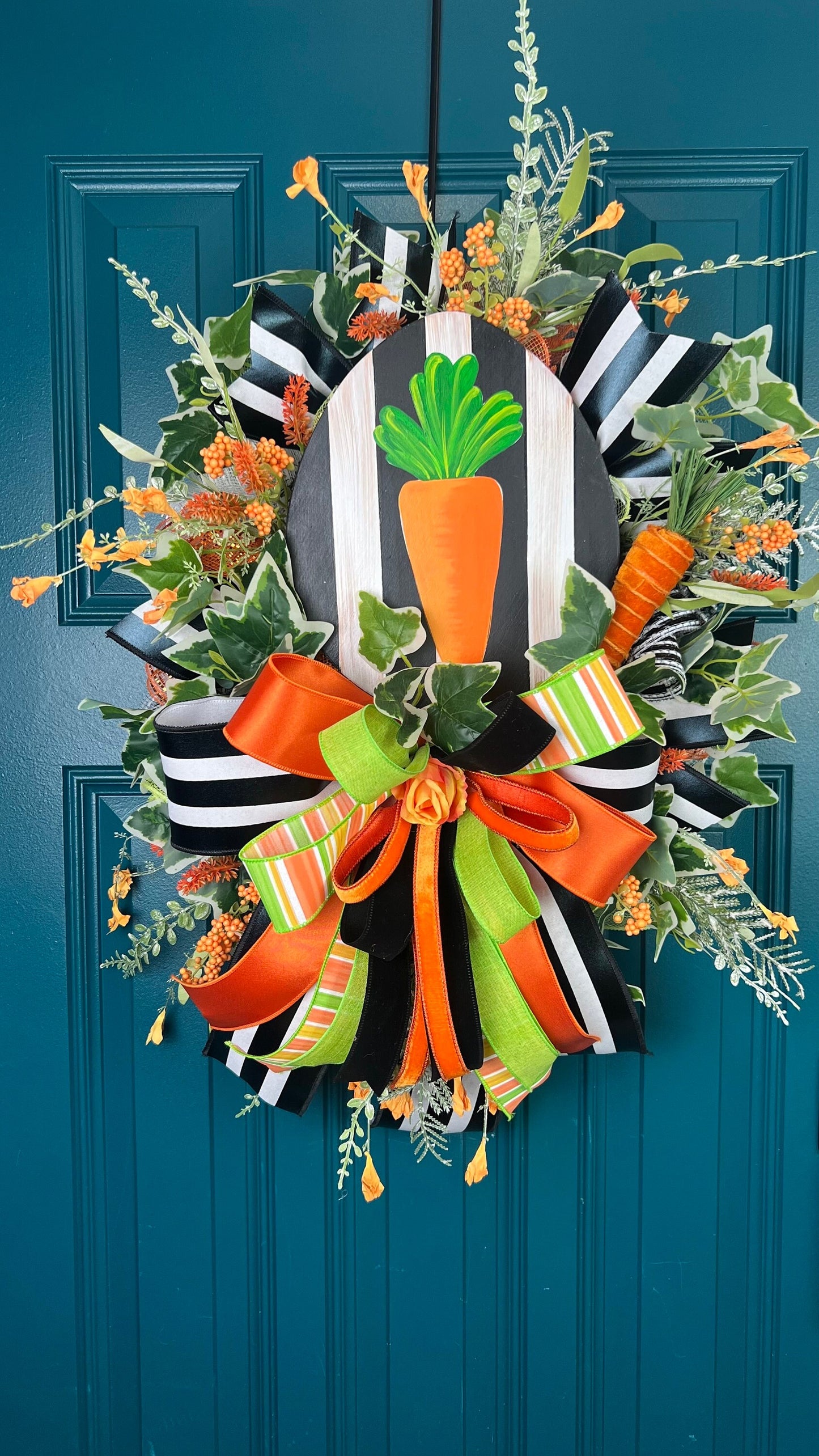 Black and White Carrot Easter Wreath