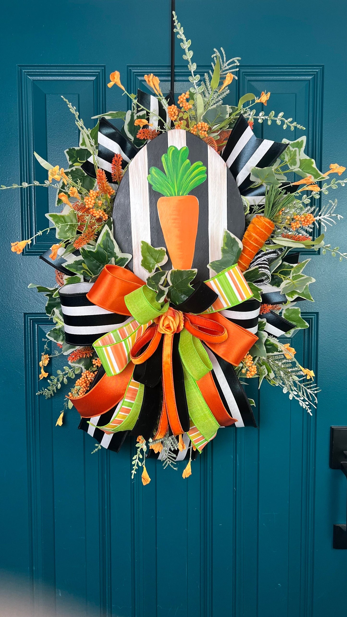 Black and White Carrot Easter Wreath