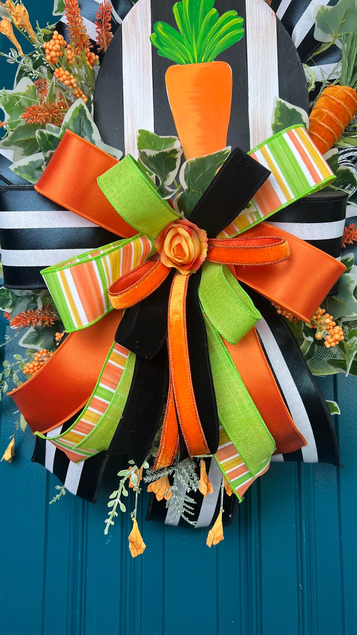 Black and White Carrot Easter Wreath