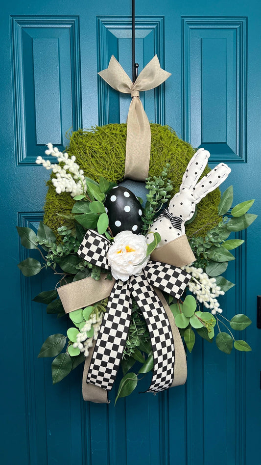 Black and White Easter Wreath